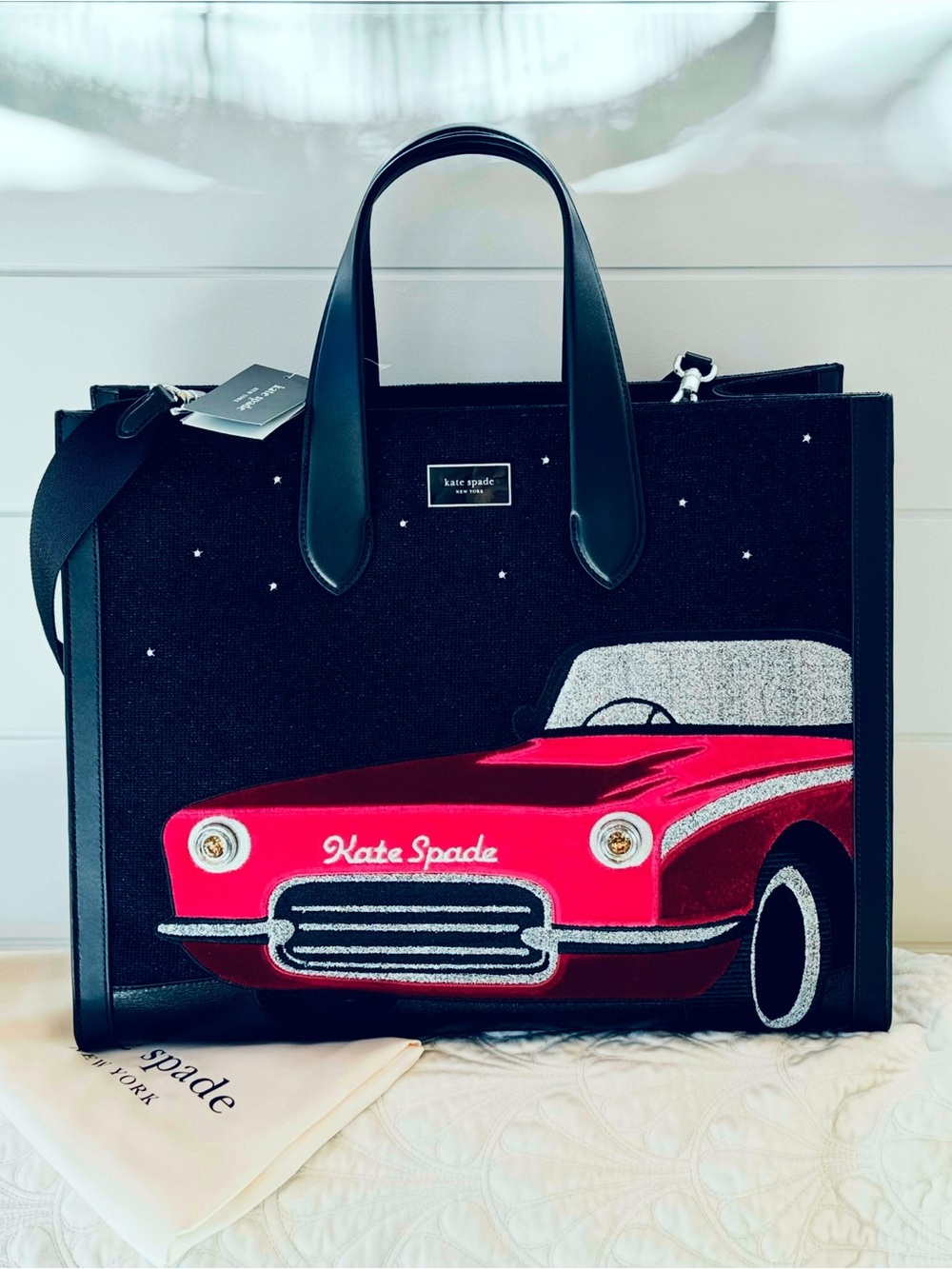 Kate Spade ♠️ Manhattan Car Tote Pink Cadillac Novelty collectible NWT amazing